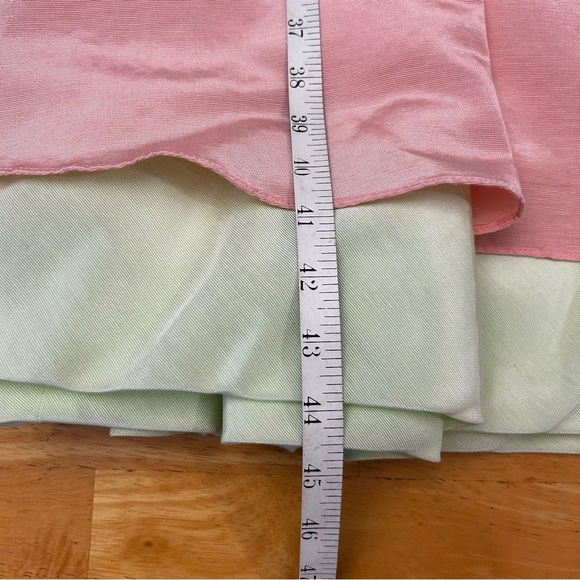 NWT Kathlin Argiro Atelier Pink Strapless Taffeta Gown with Pistachio Sash - Picture 16 of 16